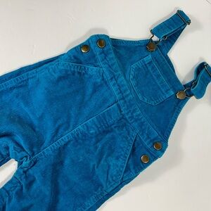 Hanna Anderson Bib Overall Baby Toddler 18-24 months 80cm Blue Teal Corduroy